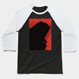 The Eminence in Shadow | Dope Black Silhouette of Shadow-sama in Red Background Color Baseball T-Shirt